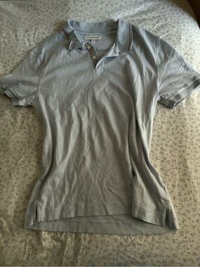 Banana Republic Pale Blue Polo with Striped Placket